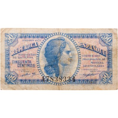 купить Испания 50 сантимов 1937 года (Pick 93)