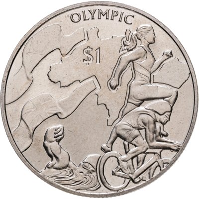 купить Британские Виргинские острова 1 доллар (dollar) 2016 XXXI летние Олимпийские Игры, Рио-де-Жанейро 2016 - Триатлон
