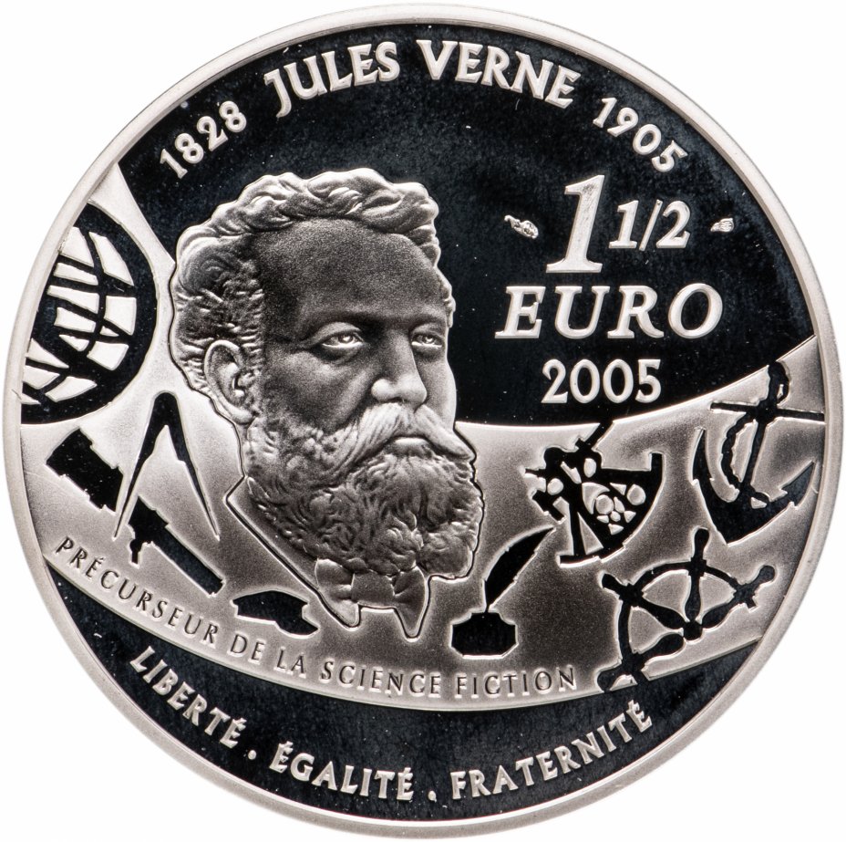 купить Франция 1,5 евро 2005 «100-летия смерти Жюль Верна-С земли на Луну»