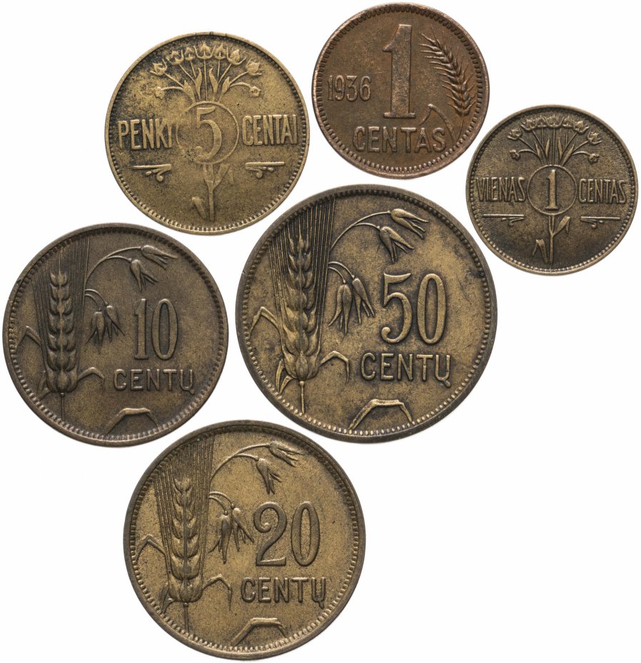 купить Литва набор из 6 монет 1925-1936