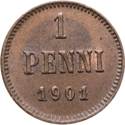 купить 1 пенни (penni) 1901, монета для Финляндии