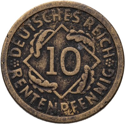 купить Германия 10 рентенпфеннигов (rentenpfennig) 1924 A