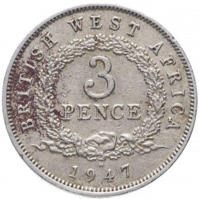 Купить Британская Западная Африка 3 пенса 1947 Н