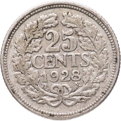 купить Нидерланды 25 центов (cents) 1928