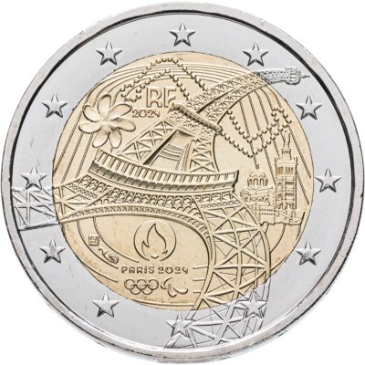 купить Франция 2 евро (euro) 2024 "Олимпийские и Паралимпийские игры - Эйфелева башня"