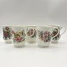 Купить Набор из 5-ти чашек, украшенных цветочным декором, фарфор, деколь, золочение, Hitkari Potteries, Индия, 1980-2000 гг.