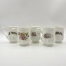 Купить Набор из 5-ти чашек, украшенных цветочным декором, фарфор, деколь, золочение, Hitkari Potteries, Индия, 1980-2000 гг.