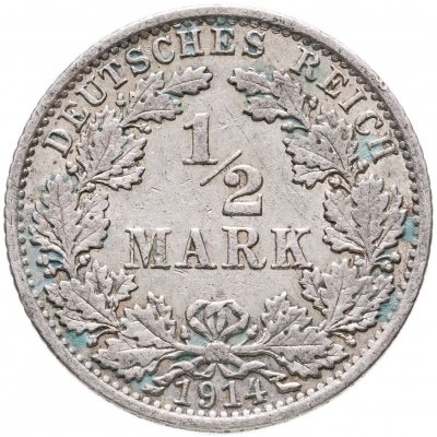 купить Германия (Германская империя) 1/2 марки 1914 "А"