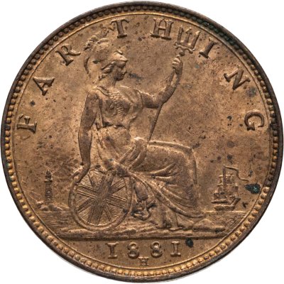 купить Великобритания 1 фартинг (farthing) 1881