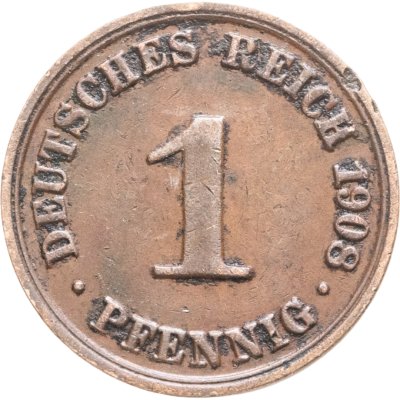 купить Германия 1 пфенниг 1908 "A"