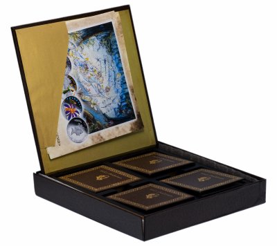 купить Фиджи набор из 4-х монет 1 доллар 2010 "Сказочные сокровища Г.Х.Андерсена" в футлярах с сертификатами