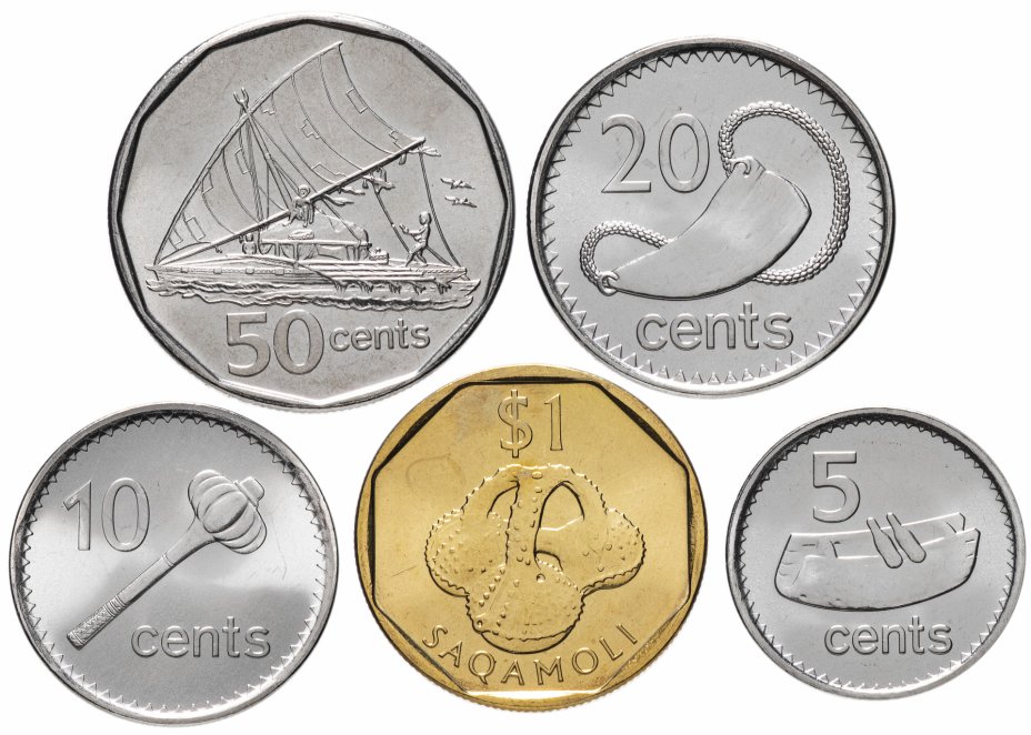 купить Фиджи набор 5 монет 2009 - 2010 год 5, 10, 20, 50 центов, 1 доллар