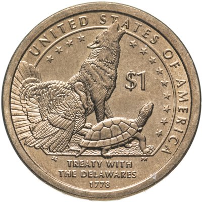купить США 1 доллар (dollar) 2013 "Коренные Американцы - Делаверский договор 1778 года", Знак монетного двора "D" - Денвер