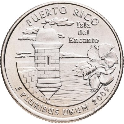 купить США 1/4 доллара (квотер, 25 центов) 2009 "Пуэрто Рико", знак монетного двора "D" - Денвер