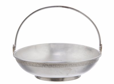 Купить Вазочка (орешница) с узором, мельхиор, серебрение, Московский ювелирный завод (МЮЗ), 1970 -1980 гг.