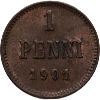 купить 1 пенни (penny) 1901, монета для Финляндии