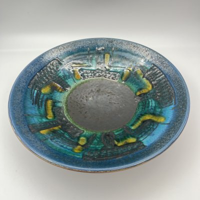 купить Блюдо сервировочное (декоративное) с абстрактным декором, керамика, поливы, глазурь, Европа, 1960-1980 гг.