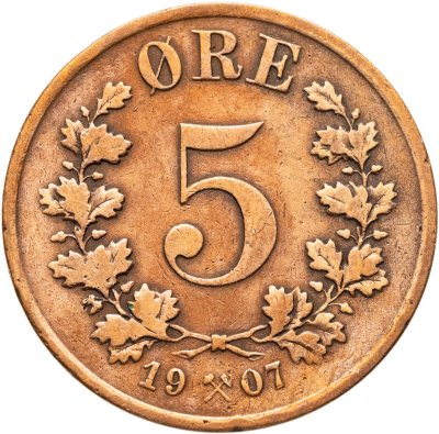 купить Норвегия 5 эре (ore) 1907