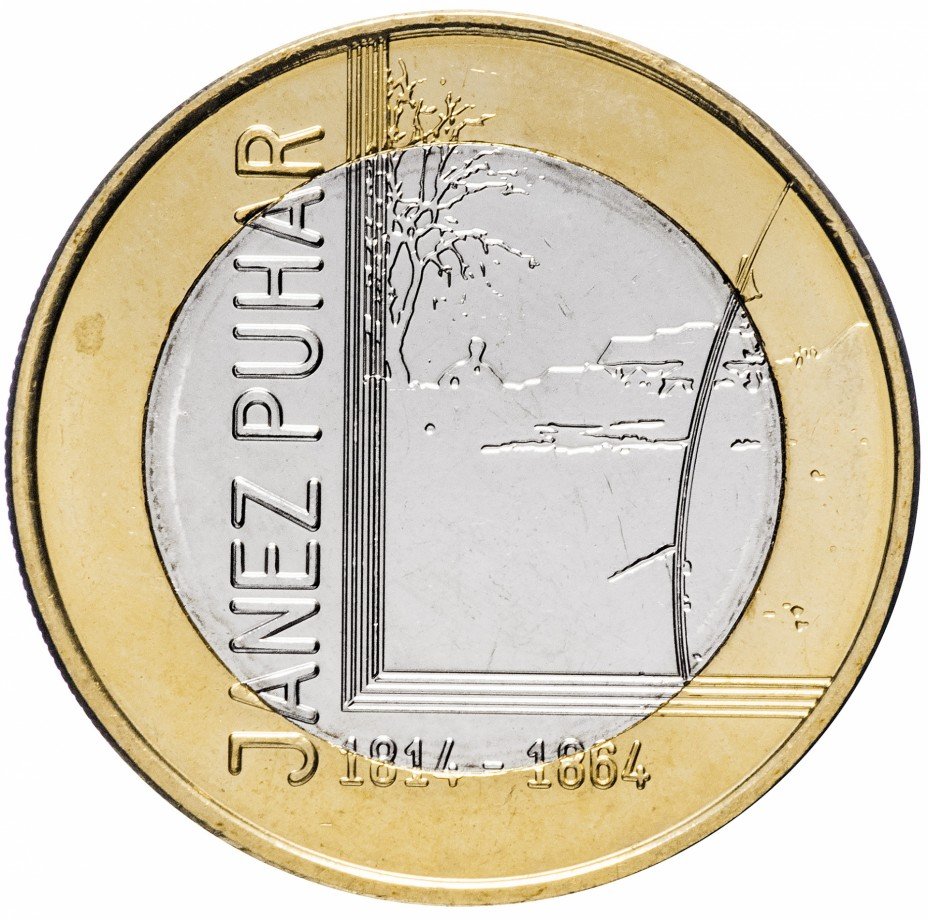 купить Словения 3 евро 2014 "200 лет со дня рождения Янеша Пухара"