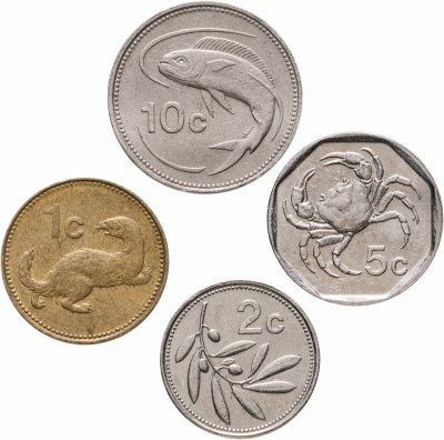 купить Мальта набор из 4 монет монет 1991-2007 (1, 2, 5 и 10 центов)