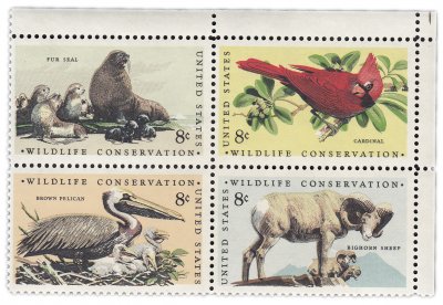 Купить США набор из четырёх марок 8 центов 1971 "Охрана дикой природы’’