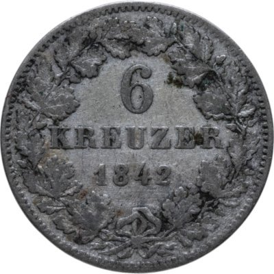 купить Германия, Баден 6 крейцеров 1842