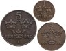 Купить Швеция набор монет 1,2 и 5 эре 1909-1914