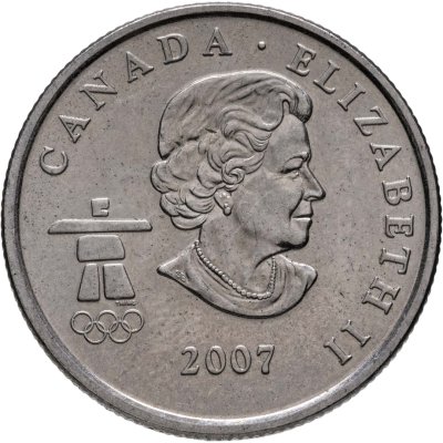 купить Канада 25 центов (cents) 2007 "XXI зимние Олимпийские Игры, Ванкувер 2010 - Биатлон"