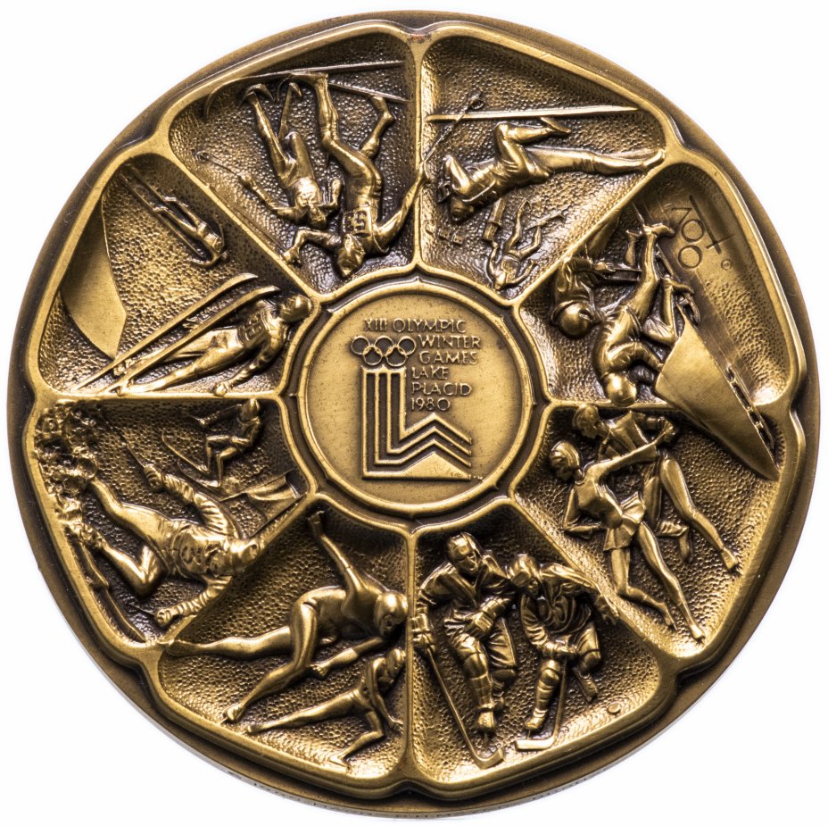 купить Медаль "Олимпиада 1980 года в Лейк-Плэсид, США" в оригинальном футляре, с сертификатом