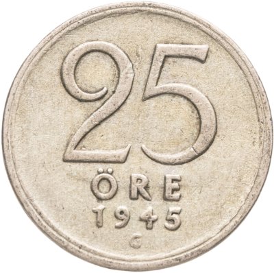 купить Швеция 25 эре (ore) 1945