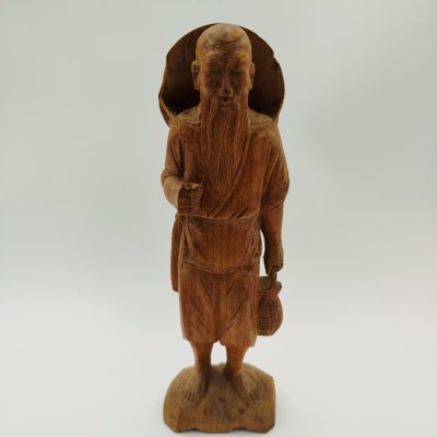 купить Статуэтка "Восточный старец с корзиной", дерево, резьба, Азия, 1950-1980 гг.