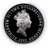 Купить Острова Кука 2 доллара 2005 "Птицы Новой Зеландии - Медосос-колокольчик" с сертификатом