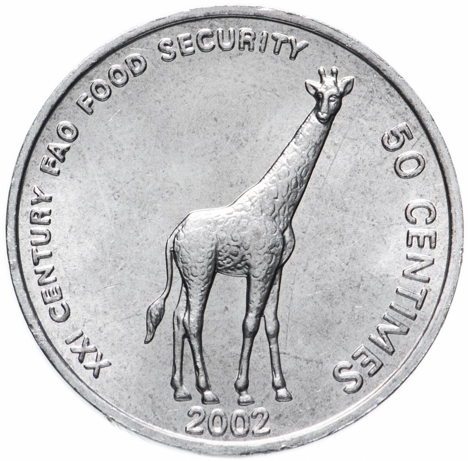 купить Конго (ДРК) 50 сантимов (centimes) 2002 "Животные - Жираф"