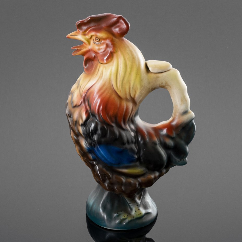 Штоф "Петух", фаянс, роспись, Кировский фаянсовый завод (Киров), СССР ...