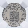Купить Германия, Саксония 1/2 гроша 1856 в слабе ННР