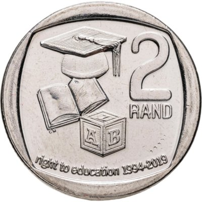 купить ЮАР 2 рэнда (ранда) 2019 "25 лет конституционной демократии в Южной Африке - Право на образование"