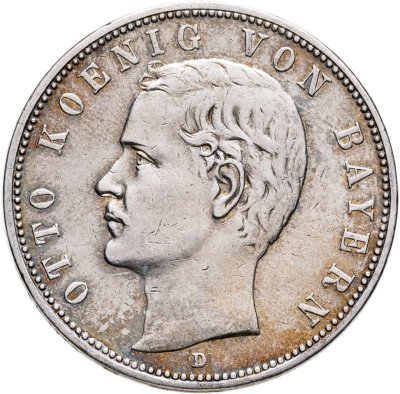 купить Германия империя, Королевство Бавария 5 марок 1907, знак монетного двора "D" - Мюнхен