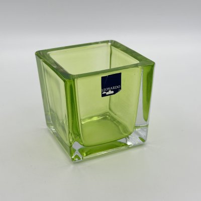 купить Подсвечник квадратной формы, выполненный в зеленом цвете (на одну свечу), Leonardo, стекло, Германия, 2010-2015 гг.