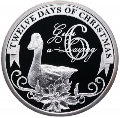 купить Остров Ниуэ 2 доллара 2009 "12 дней рождества: день 6-й, гусыни кладущие яйца"