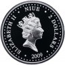 Купить Остров Ниуэ 2 доллара 2009 "12 дней рождества: день 6-й, гусыни кладущие яйца"