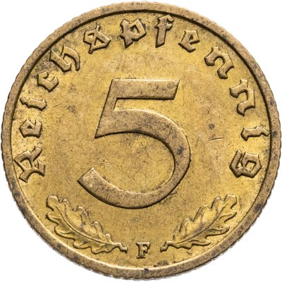 купить Германия (Третий рейх) 5 рейхспфеннигов (reichspfennig) 1938 F