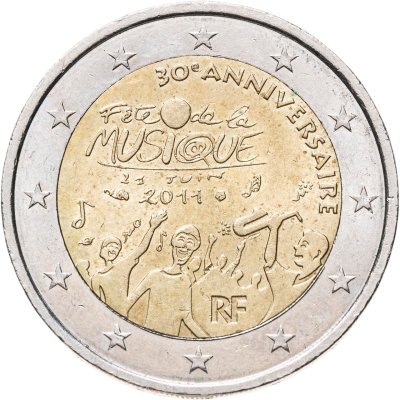 купить Франция 2 евро 2011 "30 лет Дню музыки во Франции"