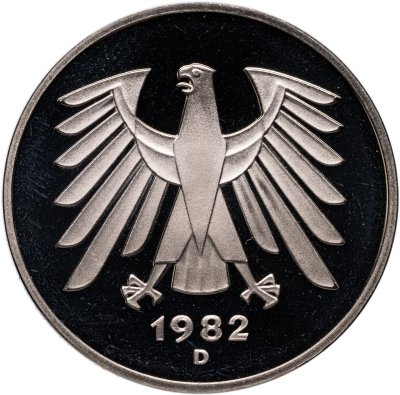 купить Германия (ФРГ) 5 марок 1982, знак монетного двора: "D" - Мюнхен