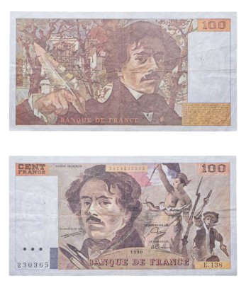 купить Франция 100 франков 1990 (Eugène Delacroix, Эжен Делакруа)