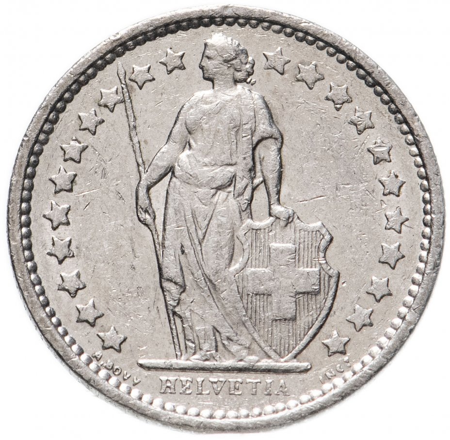 купить Швейцария 1/2 франка (franc) 1968-2018, случайная дата