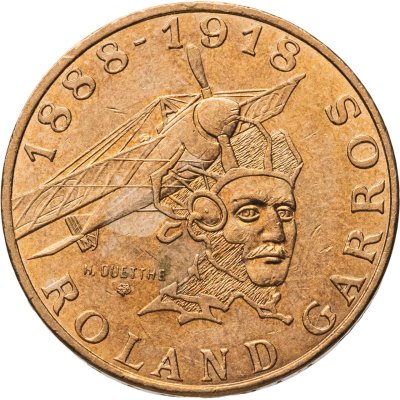 купить Франция 10 франков (francs) 1988 "100 лет со дня рождения Ролана Гарроса"