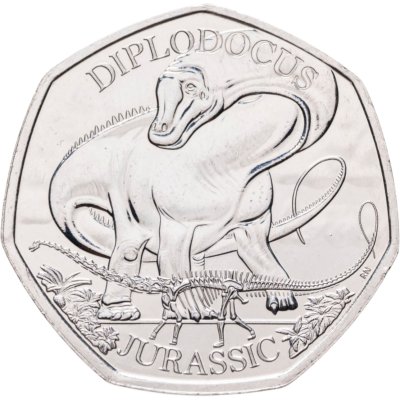 купить Великобритания 50 пенсов 2024 "Динозавры - Диплодок"