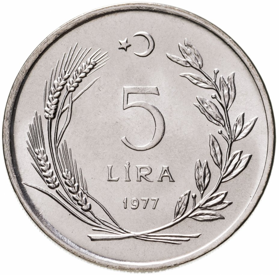 280 лир в рублях. 5 Лир Турция. Турция 5 лир, 1977. 5 Лир монета.