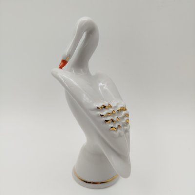 купить Статуэтка "Белый лебедь", фарфор, золочение, Дулевский фарфоровый завод (Дулёво), СССР, 1970-1990 гг.