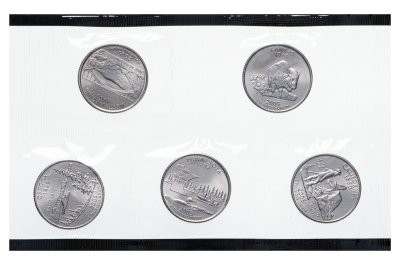 Купить США набор из 5 монет серии "Штаты" 2005 в банковской запайке